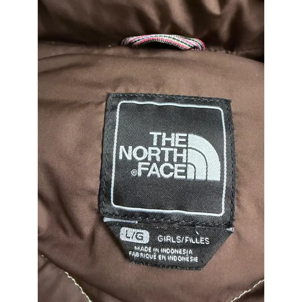The North Face 550 Down Jacket Kids Large Green Quilted Puffer Winter Pockets